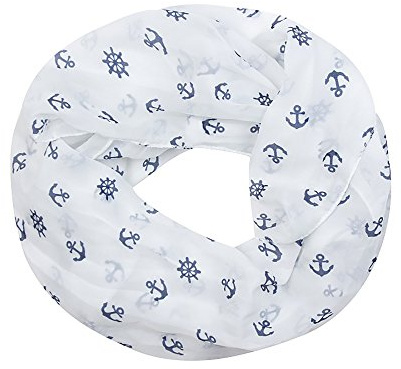 FASHION YOU WANT Damen Rundschal Loop Anker Segelboot Maritim Steuerrad (GE02)