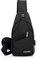 FANDARE Unisex Schultertasche Herren Damen Brusttasche Sling Bag Rucksack mit USB Umhängetasche Sporttasche für Wandern,Abenteuer,Sport, Reisen und Joggen Schwarz