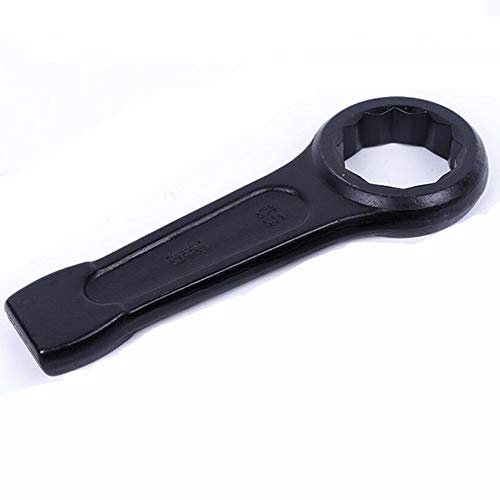 Box End Wrench SUPERTOOL 1PCS Slogging Ring Wrench Metric Slogging Flat Single Ring Spanner for Heavy Duty Applications (24mm)