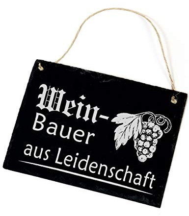 Schiefertafel Schild - Weinbauer aus Leidenschaft - Türschild Deko ca.22 x 16 cm