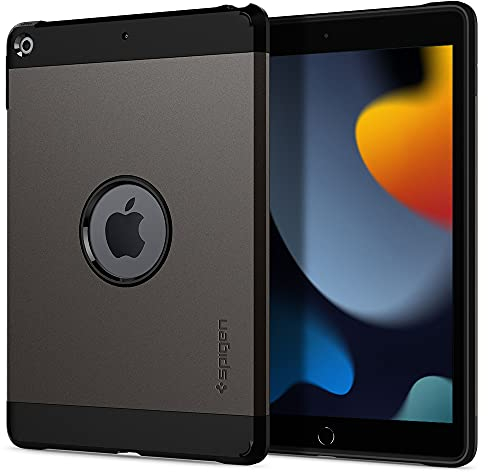 Spigen Tough Armor Kompatibel iPad 10.2, iPad 9. Generation 2021 / iPad 8. Generation Schutzhülle (2020) / iPad 7. Generation (2019) - Gunmetal