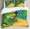 ABAKUHAUS Frühling Bettbezug Set für Einzelbetten, Apfelbaum und Libelle, Milbensicher Allergiker geeignet mit Kissenbezug, 230 x 220 cm - 70 x 50 cm, Mehrfarbig