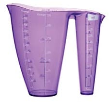 Colourworks 2 in 1 Plastic Measuring Jug for Dry and Liquid Ingredients, Plum, 500 ml
