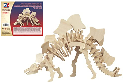 Cornelissen - 1046010 - 3D Puzzle, Holz, Dinosaurier, Stegosaurus, 44 Teile, 29,5cm x 7cm x 17cm