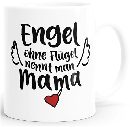 SpecialMe® Kaffee-Tasse Engel ohne Flügel nennt man Mama/Papa Geschenk zum Vatertag Muttertag Weiss Keramik-Tasse