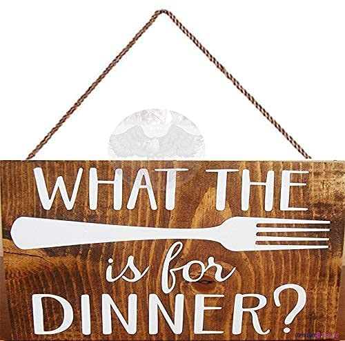 Rustic Wooden Signs/What The Fork is for Dinner,Fork Sign, Dinner Sign, Funny Kitchen Sign, Rustic Kitchen Sign, Kitchen Sign Wood Sign,Home Wooden Custom Wall Art Decor Wooden Signs,8x12 INCH