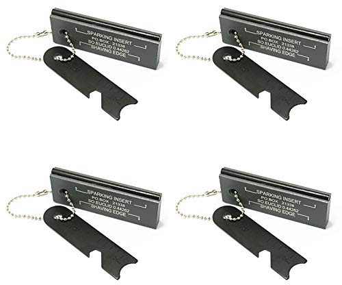 Giskieo Magnesium Flint Fire Starter, Survival Fire Blocks with Striker for Camping/Hiking/Emergency (4 Pack)