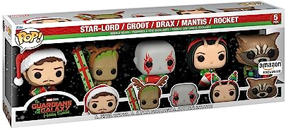Funko Pop! Marvel: Holiday - Starlord, Groot, Drax, Mantis and Rocket Raccoon - Guardians of The Galaxy 5 Packung - Amazon-Exklusiv - Vinyl-Sammelfigur - Geschenkidee - Offizielle Handelswaren
