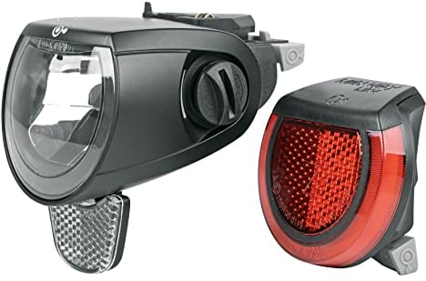 MonkeyLink SkyeLight 80 LUX CONNECT Beleuchtungsset fürs Fahrrad, Fahrradzubehör, innovative Magnethalterung, Rücklicht mit Bremslicht, winkelverstellbarer Frontscheinwerfer, StVZO-Zulassung, Schwarz