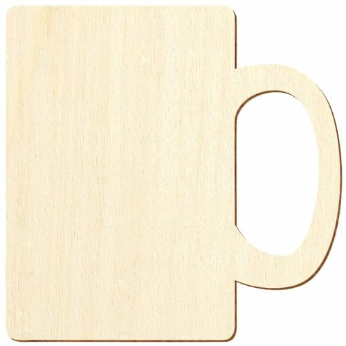 Lot de 100 tasses à café en bois - Décoration de bricolage - 50 cm - Hauteur : 8 cm