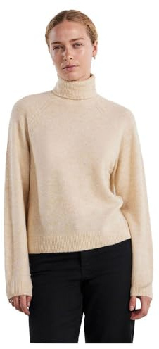 PIECES Pcjuliana LS Noos BC-Cuello Alto Suéter cárdigan, Blancocap Gris, M para Mujer