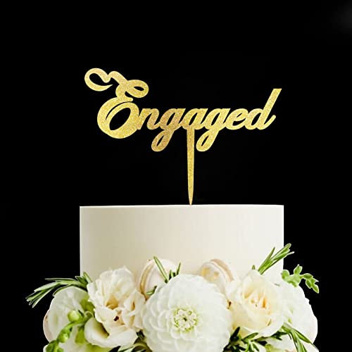 Engaged Wedding Cake Topper, Vow Renewal Cake Topper, Elegant Anniversary Cake Topper, Einzigartiges Geschenk für Hochzeit, Verlobung, Jahrestag, Gold