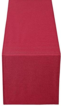 Leinen Optik Tischläufer Läufer Eckig 40 x 140 cm Dunkelrot Abwaschbar Wasserabweisend Fleckschutz Pflegeleicht mit Saumrand
