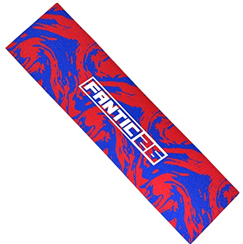 Fantic26 Stunt-Scooter Griptape Ersatz I Park I Kinder I Trick I Tret I Roller I Anti Rutsch Sandpapier 58,5cm I Passend für Decks bis 58,5cm x 15,5cm (Swirl Rot/Blau)