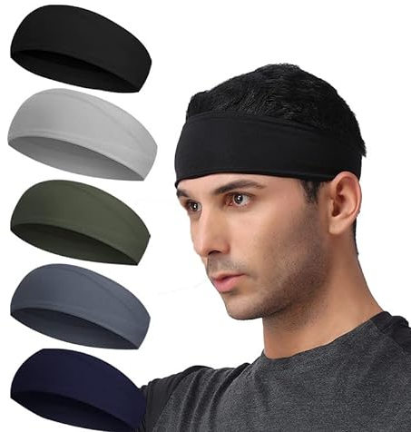 Lot de 5 bandeaux de course à pied, de sport, pour la course, le cyclisme, le football, le yoga, pour homme et femme
