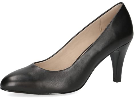 CAPRICE Damen Pumps aus Leder mit Trichterabsatz, Schwarz (Black Nappa), 41 EU