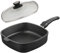 SKK 2-tlg. Eck-Schmorpfanne 26x26 cm - ohne Induktion - Aluguss Antihaft Hochrand-Pfanne Stiel abnehmbar & Deckel mit Edelstahlrand - Made in Germany