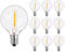 10 Stück E12 G40 1W LED Lampen, Ersatz 7W Glühbirnen Außen, 2700K Warmweiß, AC 220-240V, G40 Globe Klar, Glas Birne, Nicht Dimmbar, Außenleuchten für Außen-Lichterketten, Camping, Straßen, Party