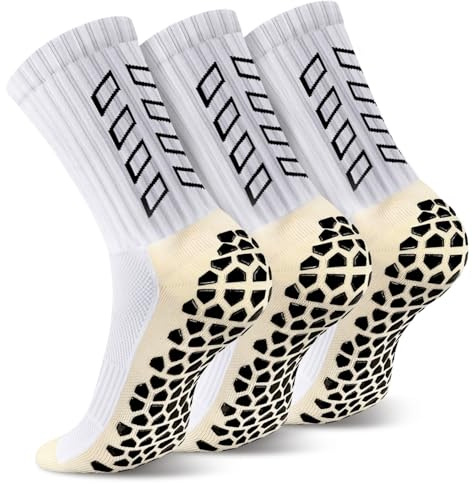 Calze Antiscivolo Calcio Uomo 37-45 Calzini Grip Socks per Football Running | Antiscivolo, Aderenza potenziata, Anti Vesciche, Morbido, Traspirante, per Uomo Donna Football Running Ciclismo Trekking