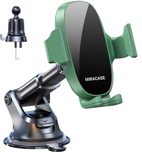 miracase Car Phone Holder for Cars Dashboard Windscreen Desk, 3in 1 Mobile Phone Mount Automobile Cradle 360° Rotatable Stand GPS Vehicle Mount for iPhone 17 16 15 Pro Plus Max 14 13 12 11Samsung