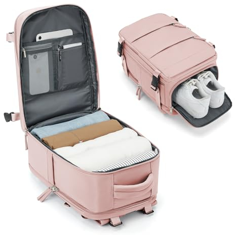 BJLFS Borsa da Cabina per Ryanair 40x20x25 - Bagaglio a Mano, Zaino da Viaggio e Trekking, Compatibile con Easyjet - Borsa Casual per Laptop, Rosa