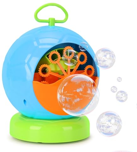 Fansteck Seifenblasenmaschine für Kinder, Kabelloser automatischer Seifenblasenmacher,für Weihnachten, Partys, geeignet für drinnen und draußen