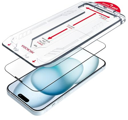 Microdia ScreenGuard Protection d'écran HD avec protection de haut-parleur anti-poussière pour iPhone 15/15 Plus/15 Pro/15 Pro Max (pour iPhone 15 Pro)