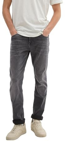 TOM TAILOR Denim Herren Aedan Straight Jeans mit Stretch,10228 - Overdyed Grey Denim, 30/34