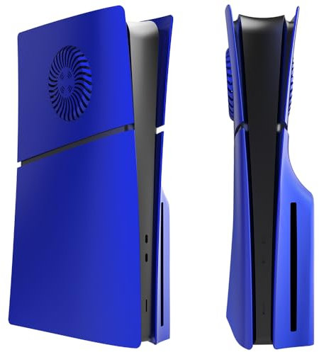 Plaques de protection de console avec évents de refroidissement pour PS5 Slim,coques de protection latérale de remplacement anti-rayures pour console Sony Playstation 5 Slim (Édition disque Bleu)