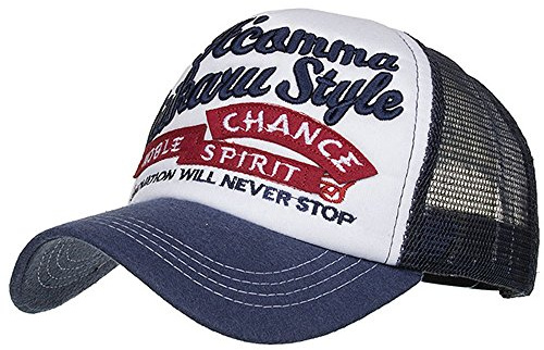 Fall Guy Cap Mode Stickerei Baseball Damen Hut Schirm Einstellbar Mesh Cap Appliqué Herren Baseball Cap Meliert Navy One Size, Navy, One Size