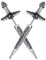 JewelryWe Schwert Kreuz Ohrringe Herren: Gothic Edelstahl Keltische Knoten Dolch Kreuz Ohrringe mit Schwarz Zirkonia Punk irisches Schwert Spike Ohrstecker Ohr-Piercings für Männer Frauen Silber