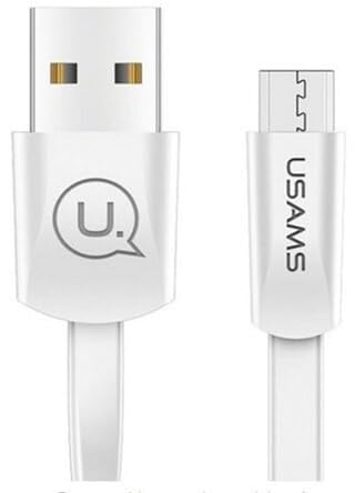 P4Y Flaches MicroUSB-Kabel zum Laden und zur Datenübertragung 2A Smart Chip Material: TPE/PVC/Kupfer 1,2m weiß US-SJ201 U2