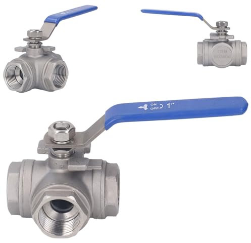 3-Wege-Kugelhahn, 1 Zoll DN25 T-Kugelhahn 304 Edelstahl-Kugelhahn Mit Innengewinde, Manuelles Antriebsventil, Kugelhahn Mit Vollem Durchgang Für Wasser, Öl, Gas