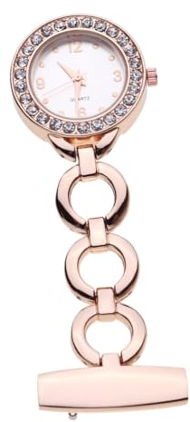 VALICLUD 1stück Elegante Rolling Diamond Krankenschwester Taschenuhr Rosegoldene Nurse Lapel Pin Uhr Für Pflegefachkräfte Examen Pflege Pflege Zubehör