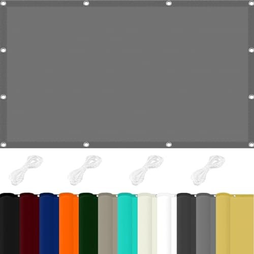 Filet Protection Balcon Piscine 4 x 8 m UV Protection 98% Imperméable Toile d'ombrage Polyester pour Pergola, Fleurs, Patio Lawn., Gris Clair