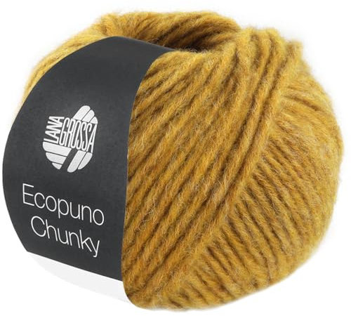LANA GROSSA Ecopuno Chunky | Superleichtes, flauschiges Effektgarn mit Baby Alpaka | Handstrickgarn aus 33% Schurwolle (Merino) & 19% Alpaka | 50g Wolle zum Stricken & Häkeln | 70m Garn FB 137