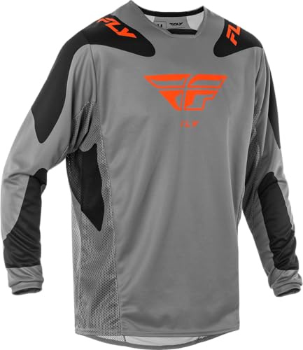 Fly Racing Herren Kinetic Sym Trikot (Grau/Orange/Schwarz, Medium)