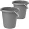 2friends Eimer mit Auguss, 2er Set Putzeimer, 10L, robuster Kunststoff, Farbe: Hellgrau, langlebig und vielseitig, mit Tragegriff, Made in EU