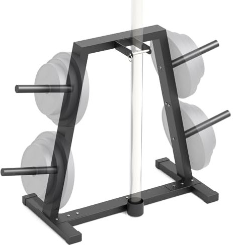 Weight Plate Rack Olympic Plate Rack Weight Storage Rack for 1-Inch Weight Plates, Olympic Weight Plate Tree - Heavy Duty Bumper Plate Rack for Home Gym, Holds 300 lbs