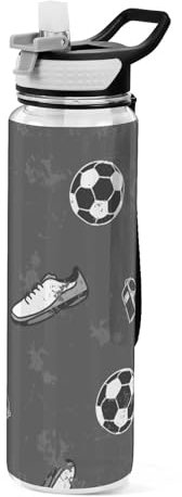 Mnsruu Bouteille d'eau transparente avec paille, gourde anti-fuite en plastique Tritan sans BPA, 1 litre