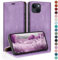 HUOUH for iPhone 15 6.1 Wallet case with RFID Blocking PU Leather,Flip Folio Book covers,Credit Card Holder Shockproof Phone case Women Men for Apple 15 case Light Purple
