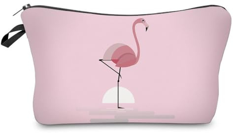 MHDAMAI Kosmetiktaschen,Kosmetikbeutel wasserdichte Polyester Baumwoll Make up Tasche Multifunktions Portable Reise Schminktasche Flamingo Makeup Bag für Frauen Kinder Damen Mädchen
