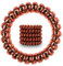 Specora Spiral Haargummi Rotbraun 5er Pack - 5 cm - Telefonkabel Zopfgummi - Ohne Ziepen & Verheddern - Elastisch, ohne Abdruck, haarschonend