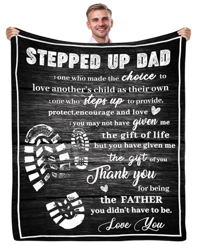 Yasrlvun Step Dad Gifts Step Dad Blanket 50x60 for Bonus Dad Presents for Stepdad Stepfather Gifts for Christmas Thanksgiving
