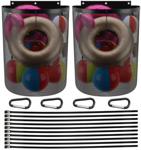 Rete per giocattoli da piscina, rete per giocattoli da piscina, 2 sacchetti a rete impermeabili per giocattoli, rete di ricarica, supporto di rete regolabile, rete per tenere galleggianti,