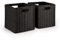 Woodluv Set of 2 Storage Cube Baskets, Wardrobe Organiser Toy Storage Baskets for Shelves, Black, 25 x 23 x 25 cm