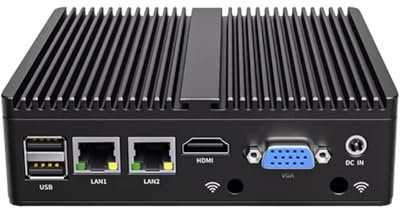 Fanless Mini PC, Industrial PC, Mini Computer Celeron N4100,HD+VGA Dual Dispaly Output, 2 * 1000Mbps LAN,DDR4 1*M.2 nvme,USB3.0, COM, WiFi,4GB RAM 128GB SSD