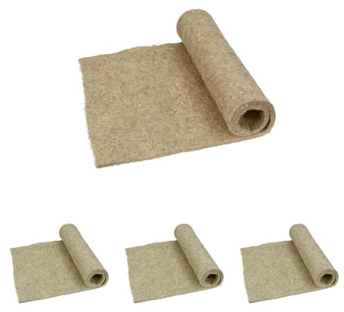 KERBL Tapis en Chanvre pour Rongeur 40 x 100 cm, Brun (Lot de 4)