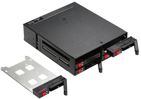 ERYUE 6 Bay Mobile Backplane, Support 2.5 '' HDD SSD, Hot-Swap 6Gbit / S-Getriebe mit Kühllüfter, für PC 5.25 '' Drive Bay