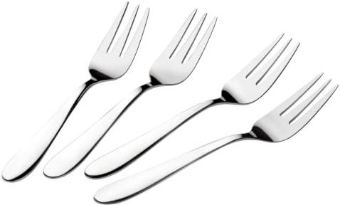 Lagostina Lavinia, Set 4 Forchette per Dolce in Acciaio Inox 18/10, Design Senza Tempo, Resistenti ed Eleganti, Finitura a Specchio, Lavabili in lavastoviglie